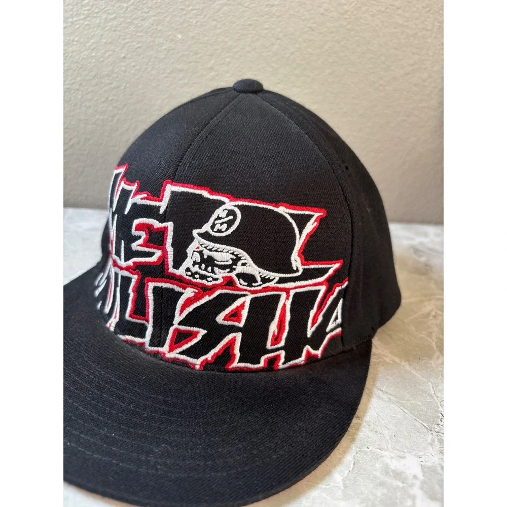 Metal Mulisha Flexfit Hat Black Red Embroidered Logo Skull Cap L-XL